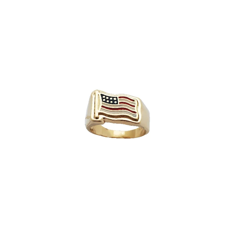 women's rings with infinity symbol -American Flag Ring (14K)