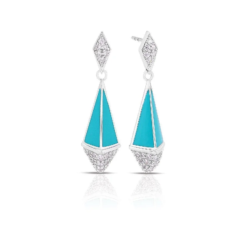 women's earrings with large hoop -Pyramid Earrings