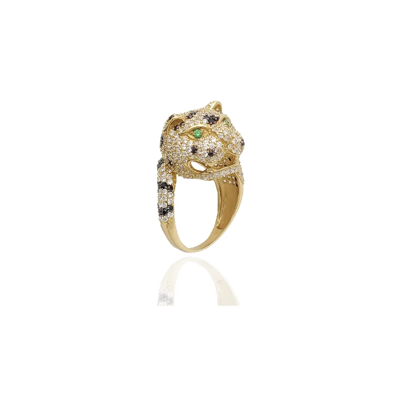 women's rings with three-stone setting -Jaguar Iced-Out CZ Ring (14K)