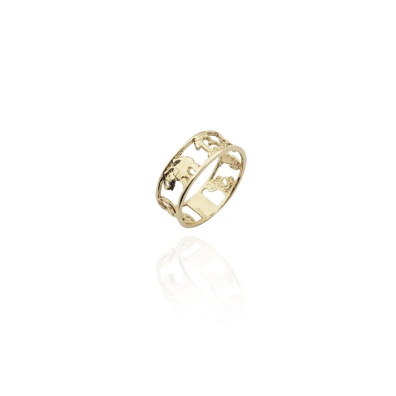 women's rings with artistic setting -Seven Potential Lucky Ring (14K)