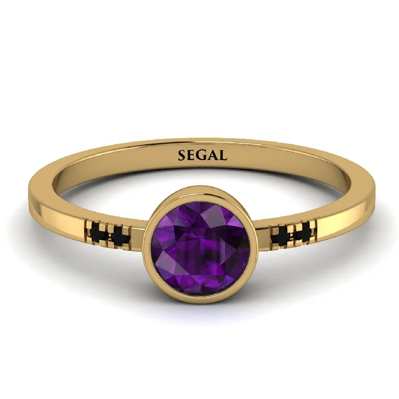 women's engagement rings with subtle elegance -Bezel Minimalist Amethyst Ring - Kinsley No. 304