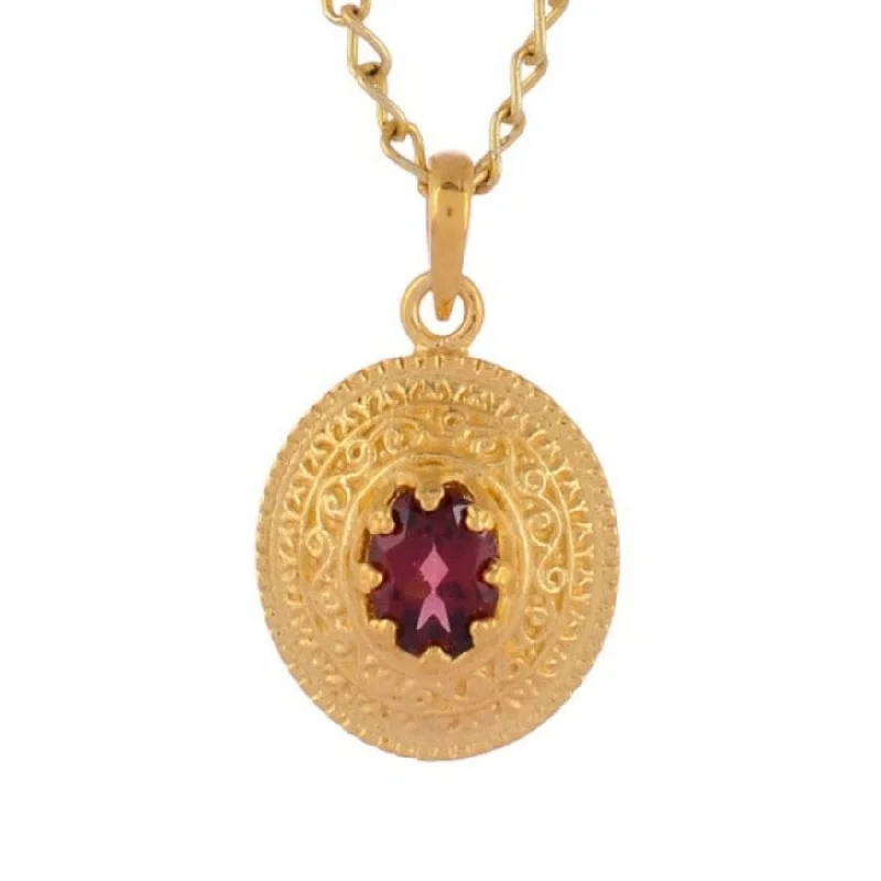 women's necklaces with cubic zirconia -Garnet Pendant Necklace