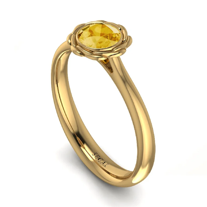 women's engagement rings with solitaire diamond -Solitaire Minimalist Citrine Ring - Eden No. 601