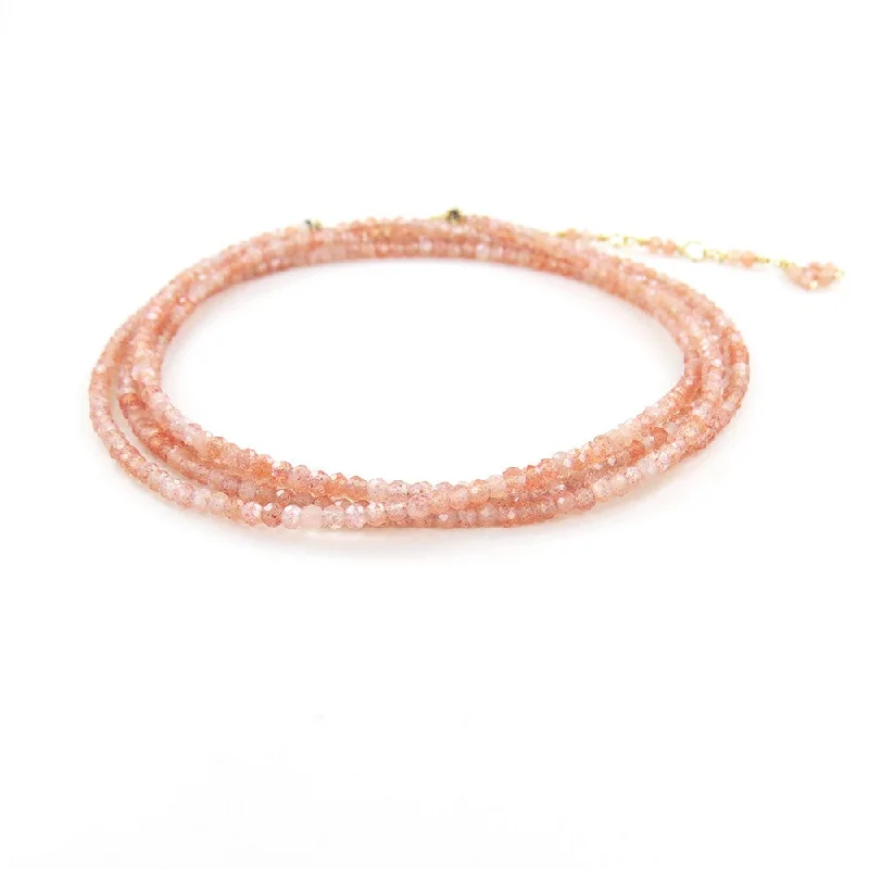 women's necklaces with ruby -Blush Moonstone Wrap Bracelet & Necklace