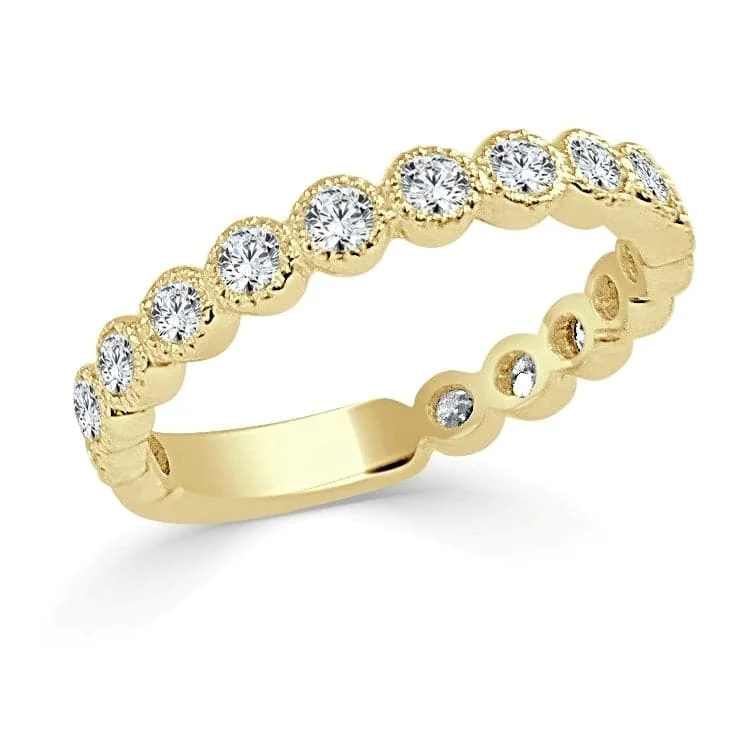 women's engagement rings with platinum band -14k Gold & Diamond Stackable Ring