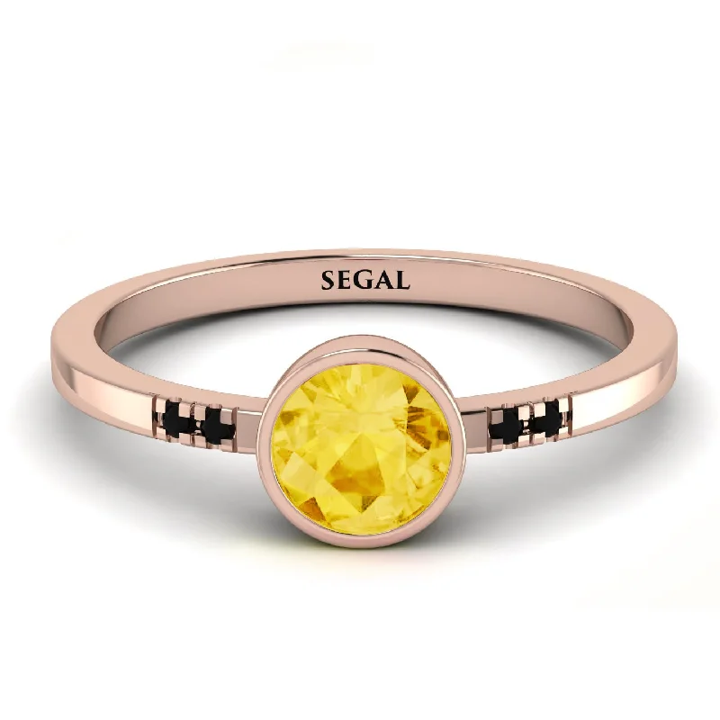 women's engagement rings with gemstone center stone -Bezel Minimalist Citrine Ring - Kinsley No. 605