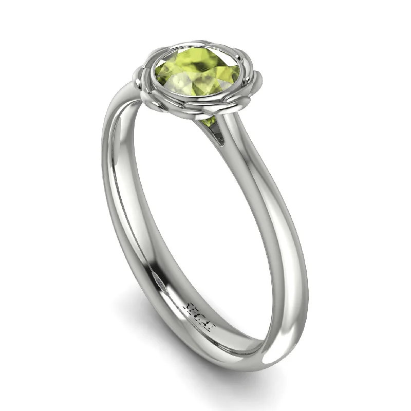 women's engagement rings with square diamond -Solitaire Minimalist Peridot Ring - Eden No. 703