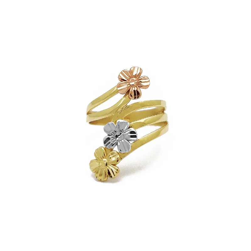 women's rings with sapphire -Flowers Bypass Ring (14K)