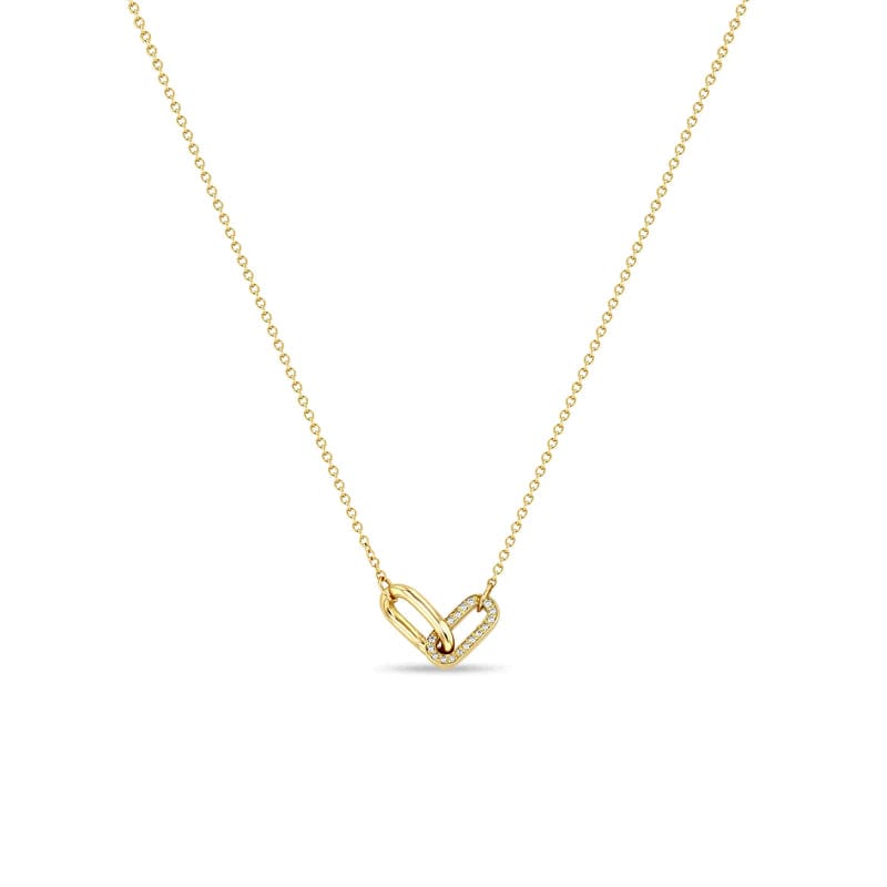 women's necklaces with rope chain -14k Gold 2 Links Necklace