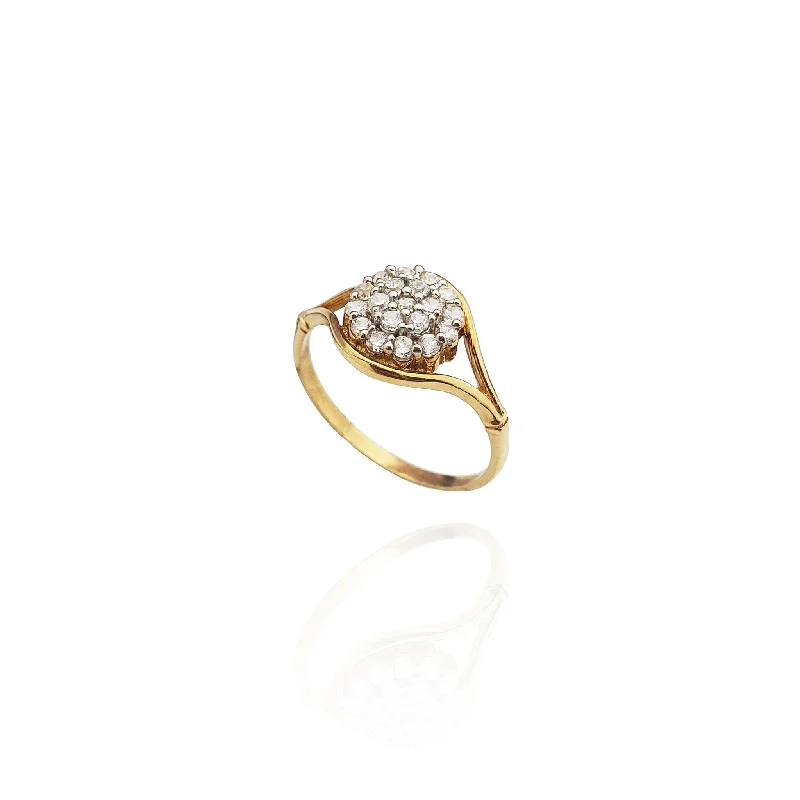 women's rings with diamond pave -Dandelion Cluster CZ Ring (14K)