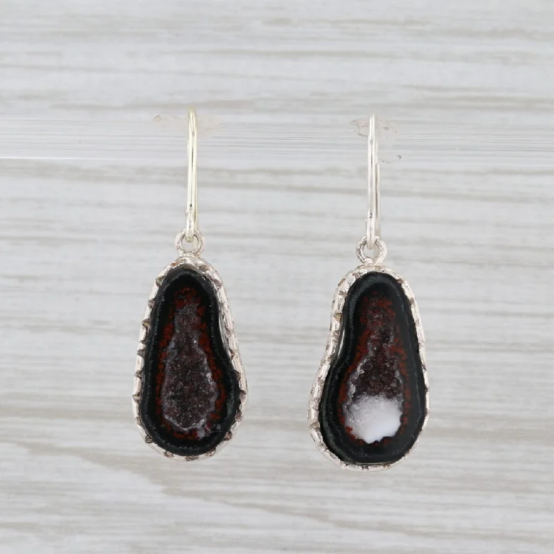 women's earrings with drop and hook -New Nina Nguyen Druzy Quartz Geode Drop Earrings Sterling Silver Hook Posts