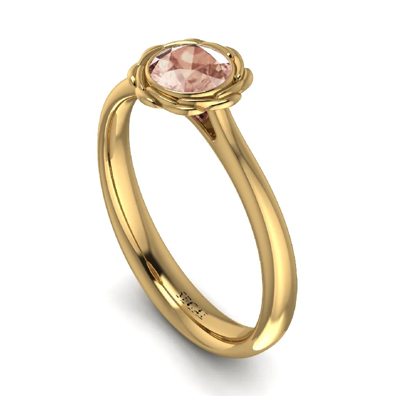 women's engagement rings with princess cut -Solitaire Minimalist Morganite Ring - Eden No. 901