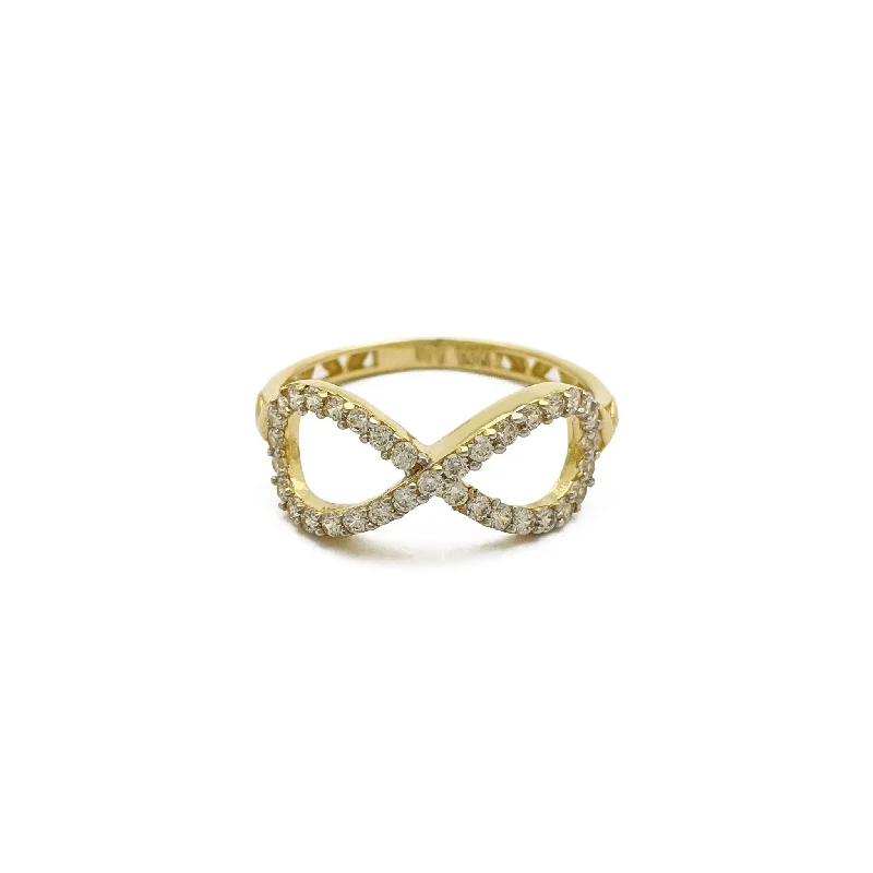 women's rings with princess-cut diamond -Stoneset Infinity Symbol Ring (14K)