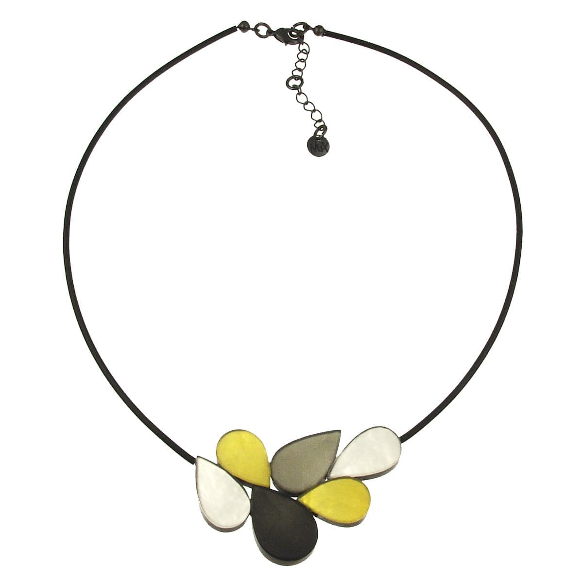 women's necklaces with ruby -Yellow & Grey Mix Petal Necklace