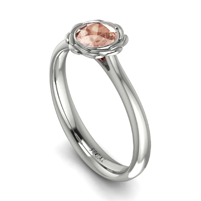 women's engagement rings with gemstone -Solitaire Minimalist Morganite Ring - Eden No. 903