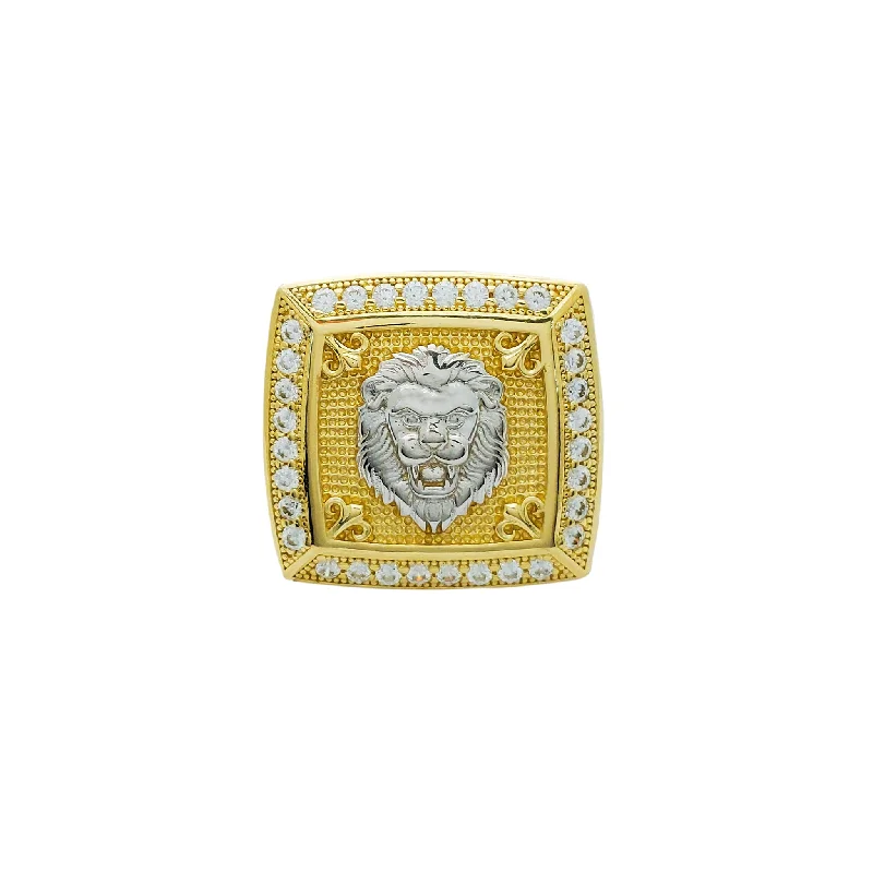 women's rings with simple solitaire -Monarch's Emblem Lion Head Ring (10K)