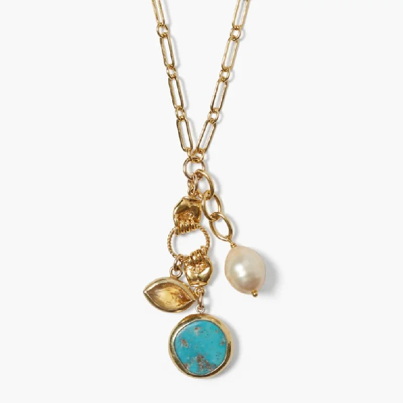 women's necklaces with celestial charm -Turquoise Sardinia Charm Necklace