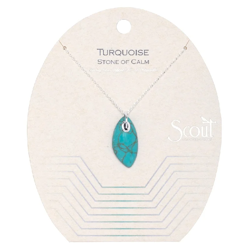 women's necklaces with gemstone accent -Scout Organic Stone Necklace Turquoise/Silver