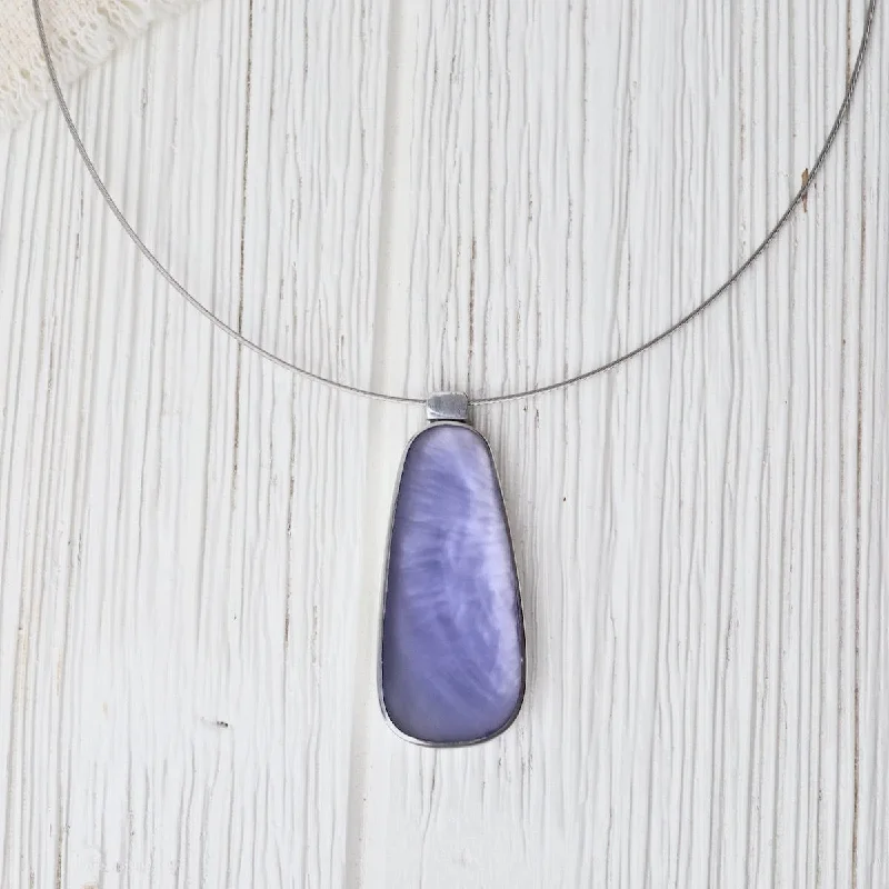 women's necklaces with unique gemstone -Periwinkle Oval Pendant Necklace