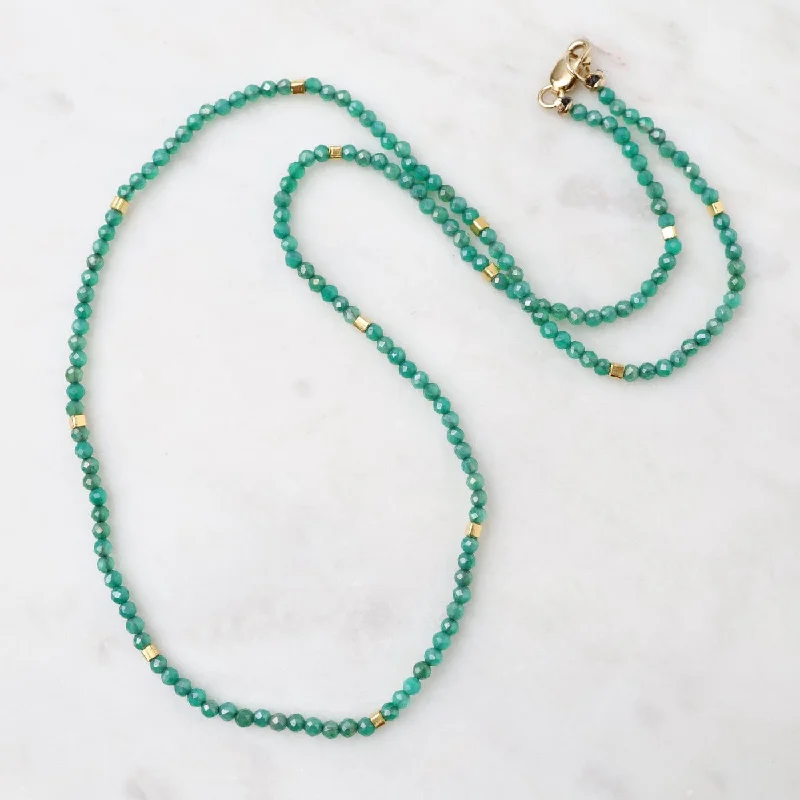 women's necklaces with statement pendant -Green Onyx & Gold Vermeil Accents Necklace