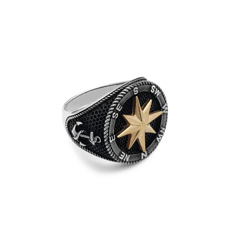 women's rings diamond -Compass Ring (Silver)