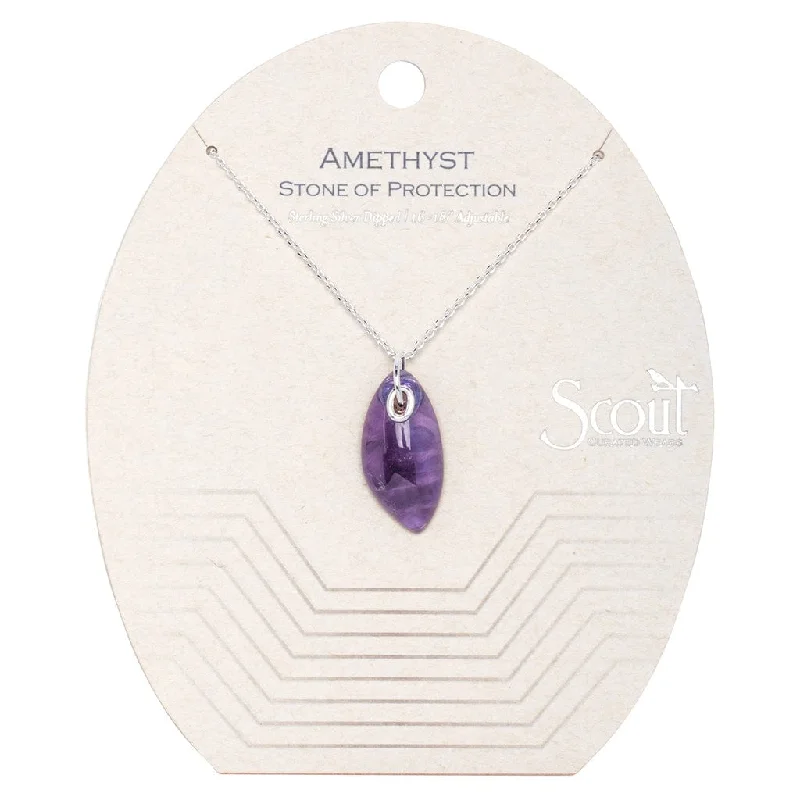 women's necklaces with elegant chain -Scout Organic Stone Necklace Amethyst/Silver