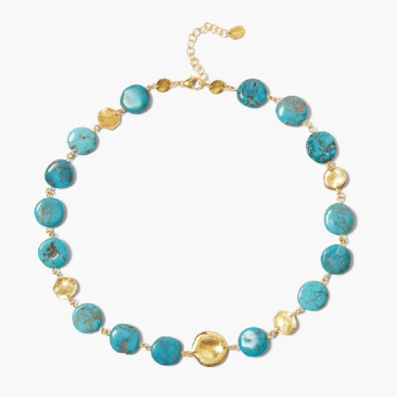 women's necklaces with multi-colored gemstones -Turquoise Coin Necklace