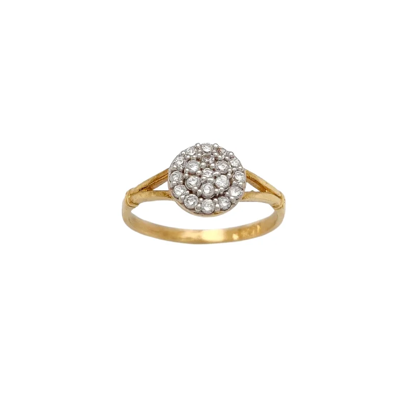 women's rings with minimalist style -Split Shank Stoneset Cluster Ring (14K)