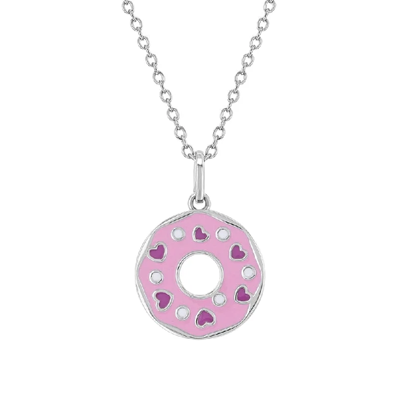 women's necklaces with bright sapphire -Love Donut Kids Pendant Necklace