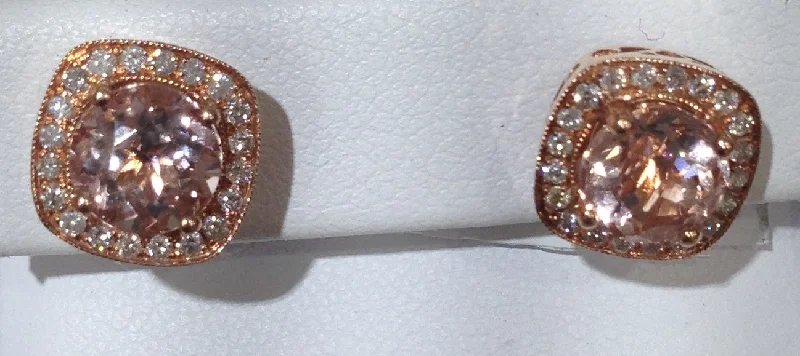 women's earrings with subtle elegance -14k Rose Gold Morganite Earrings