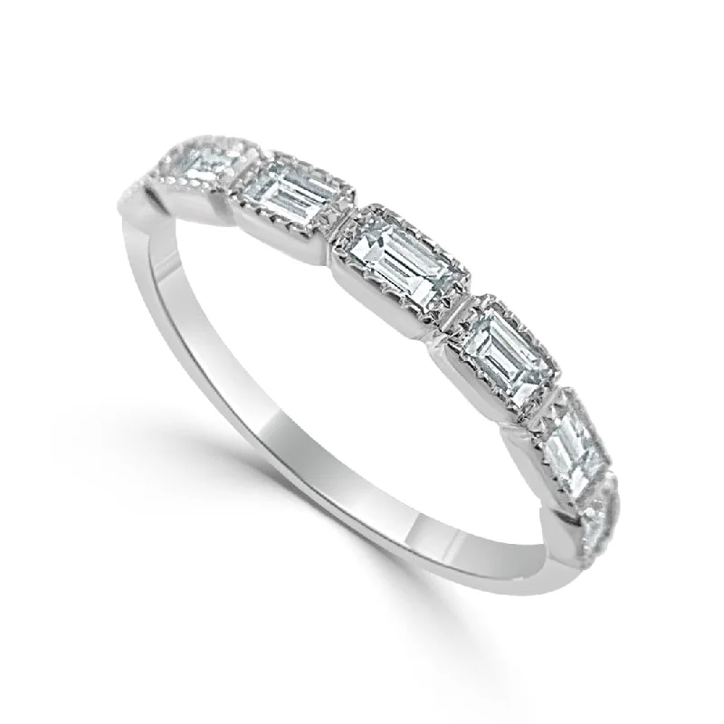 women's engagement rings with modern style -14k Gold & Diamond Baguette Ring