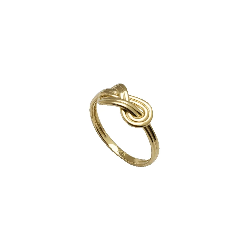 women's rings with delicate setting -Infinity Symbol Knot Ring (14K)