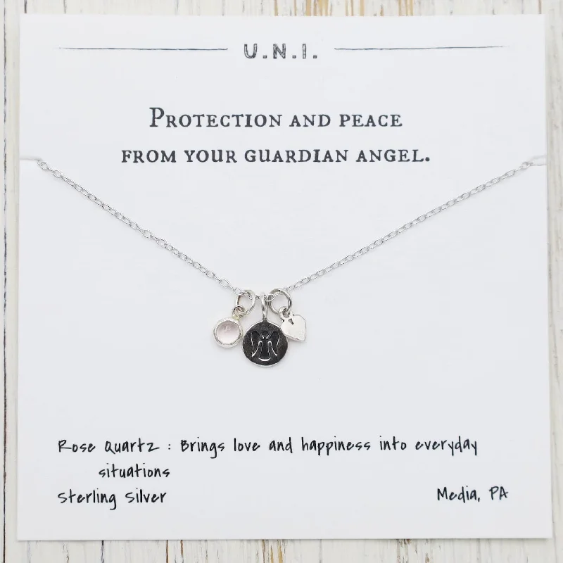 women's necklaces with bar pendant -Protection & Peace From Your Guardian Angel Necklace