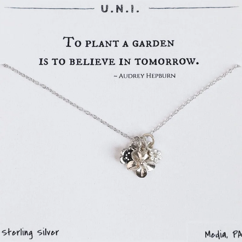 women's necklaces with floral design -To Plant a Garden is to Believe in Tomorrow Necklace