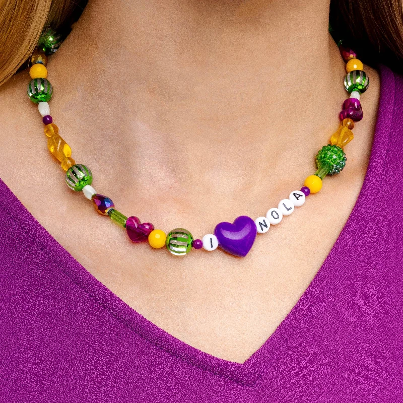 women's necklaces with crescent moon pendant -Mardi Gras Throw Necklace