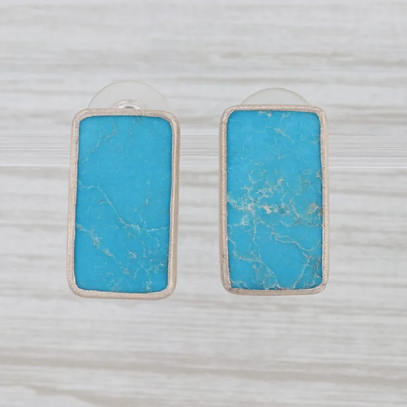 women's earrings with romantic design -New Nina Nguyen Blue Turquoise Drop Earrings Sterling Silver Statement