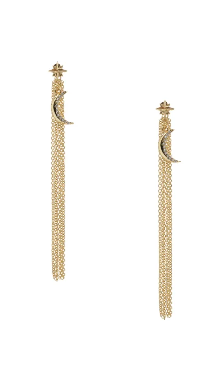 women's earrings with teardrop diamonds -Lunar Shower by Ettika