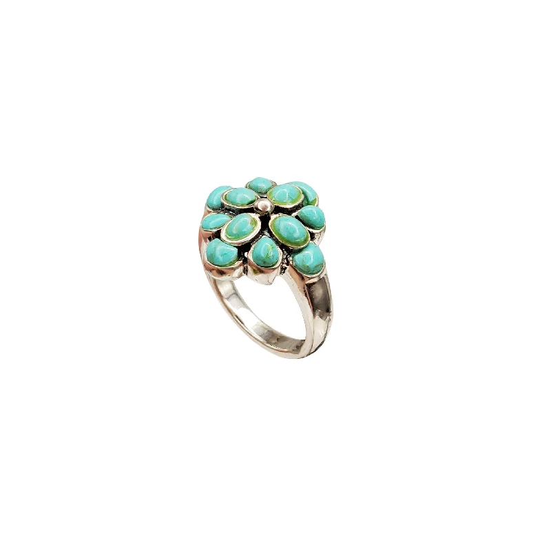 women's rings with halo setting -Grape Turquoise Ring (Silver)