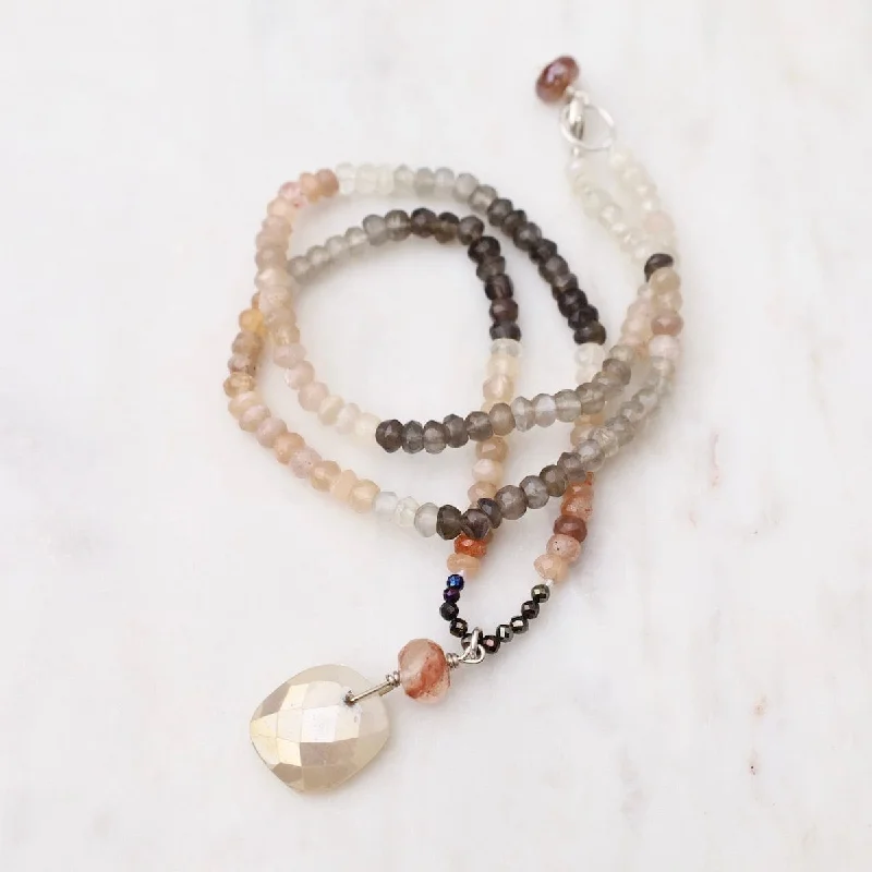 women's necklaces with infinity symbol -Multi Moonstone Necklace