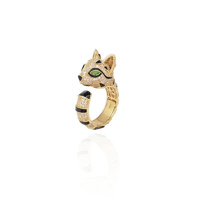 women's rings with diamond pave -Speckled Ocelot Ring (14K)