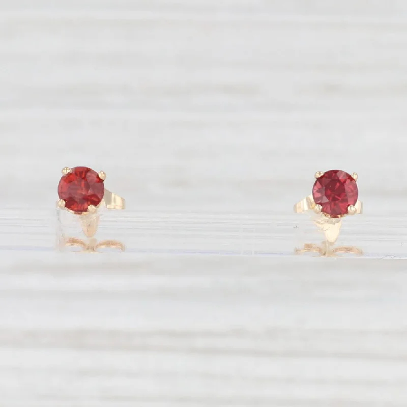 women's earrings diamond -0.68ctw Garnet Solitaire Stud Earrings 14k Yellow Gold January Birthstone