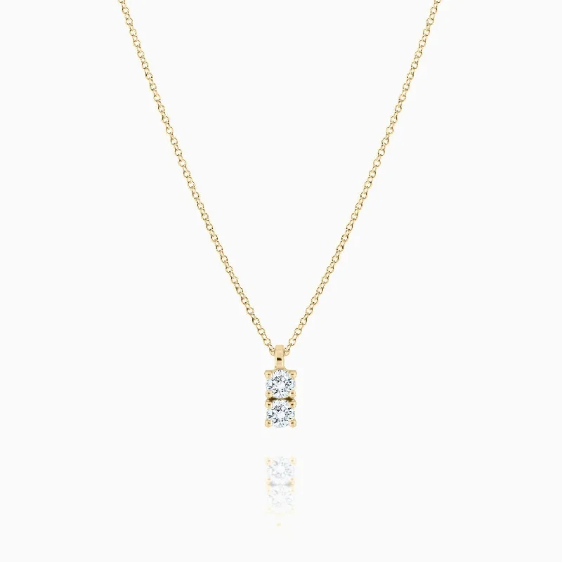 women's necklaces with adjustable length -Diamond Duo Necklace