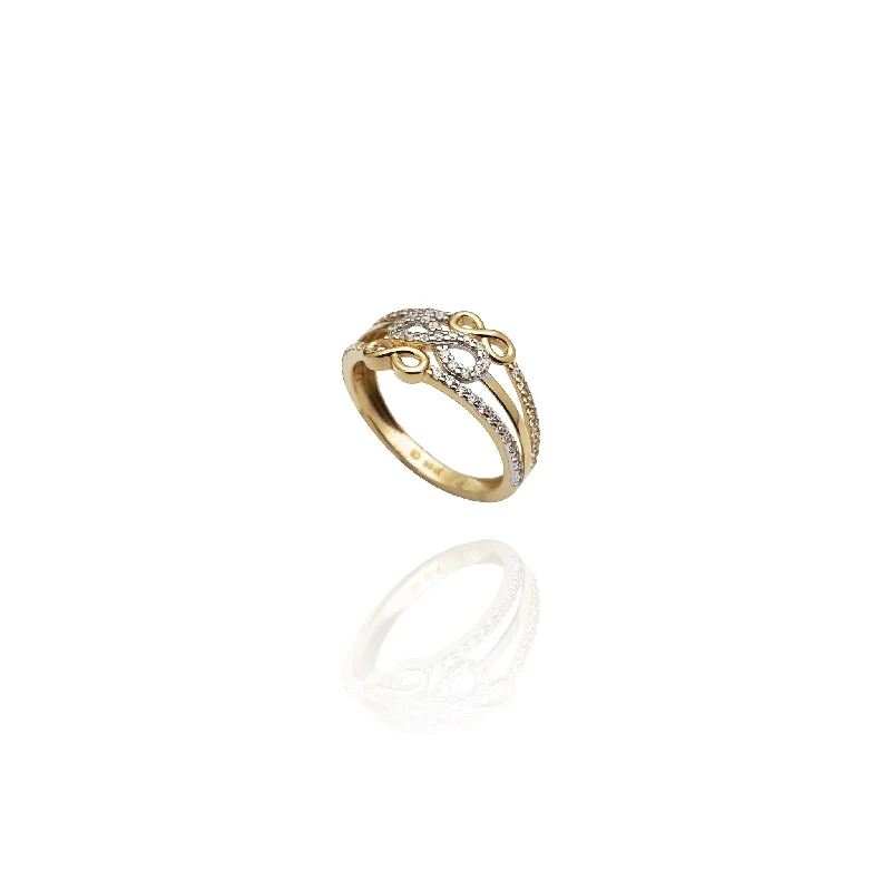 women's rings with minimalist charm -Triple Infinity Stack CZ Ring (14K)