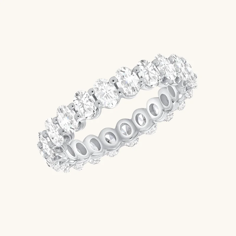 women's engagement rings with vintage diamond -Diamond Oval Eternity Band