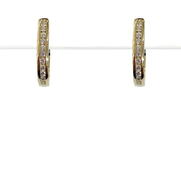 women's earrings with classy studs -14k Yellow Gold Diamond Earrings