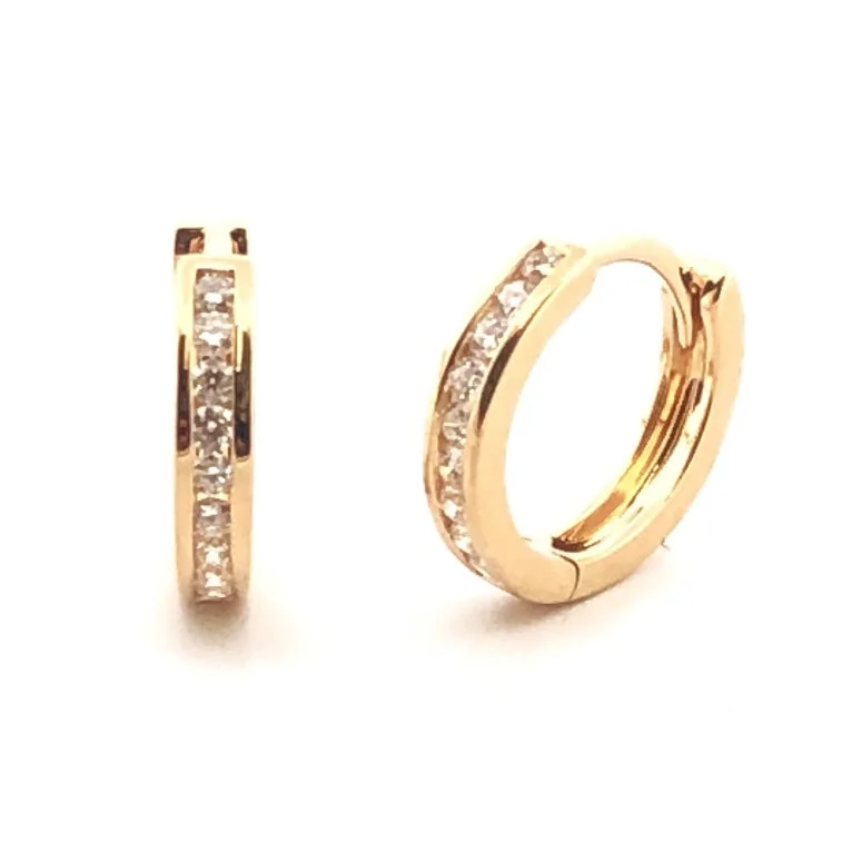 women's earrings with diamond studs -Venetti Huggie Earrings