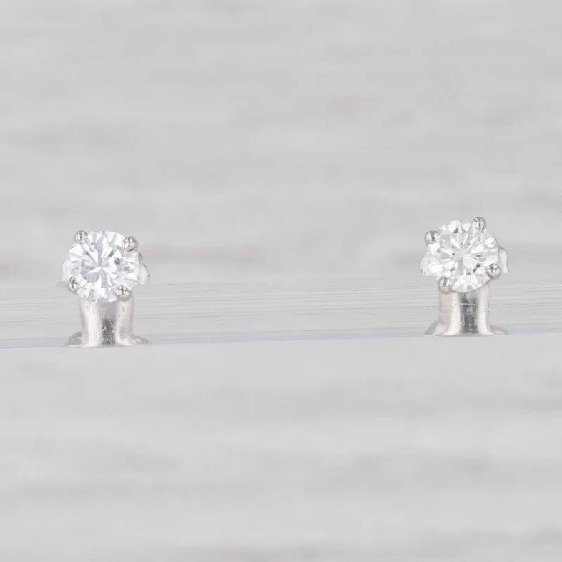 women's earrings with festive style -0.69ctw Round Diamond Stud Earrings 14k White Gold Pierced