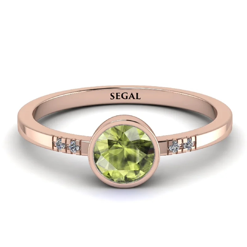 women's engagement rings with minimalistic design -Bezel Minimalist Peridot Ring - Kinsley No. 702