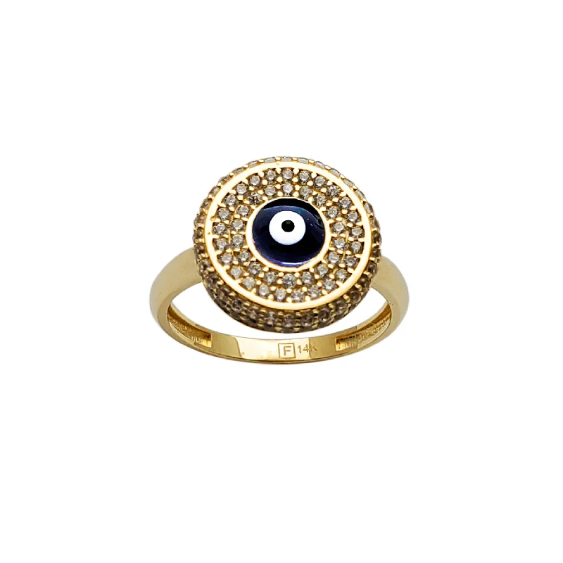 women's rings with princess-cut diamond -All-Seeing Evil Eye Stoneset Cocktail Ring (14K)