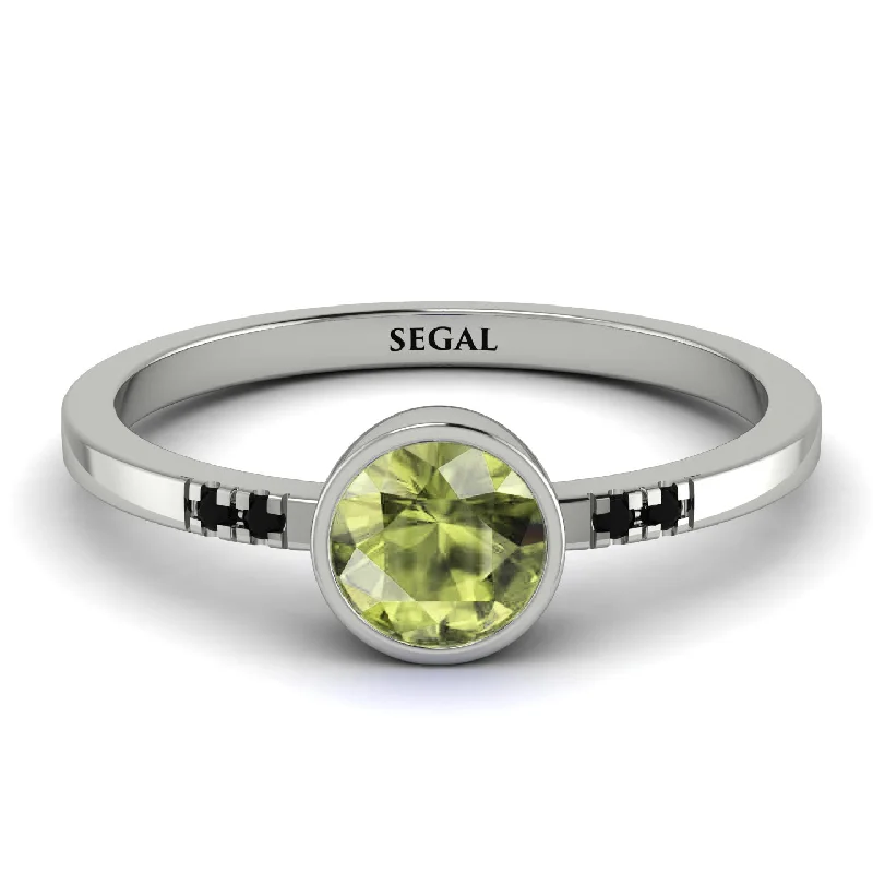 women's engagement rings with eternity band -Bezel Minimalist Peridot Ring - Kinsley No. 706